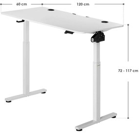 InternetovaZahrada Kancelársky stôl 120x60cm - biely