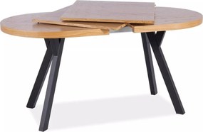 Jedálenský rozkladací stôl Domingo 140/272 cm čierny/dub prírodný