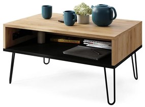 Konferenčný stôl so zdvíhacou doskou a policou HALIJA dub craft/čierna