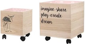 Bloomingville Úložný box na kolieskach Bambi Menšia