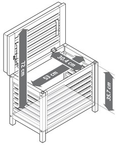 Truhlica z masívneho dreva s vankúšom