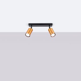 Sollux SL.1375 - Bodové svietidlo WINX 2xGU10/10W/230V čierna/meď