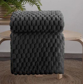 Deka Cindy čierna 170x210 cm – veľká prešívaná deka s kockovaným efektom
