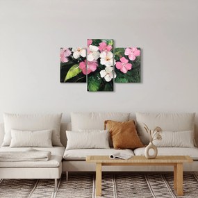 Obraz - Ružové a biele kvety (90x60 cm)