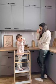 Učiaca veža Montessori pre deti sivá