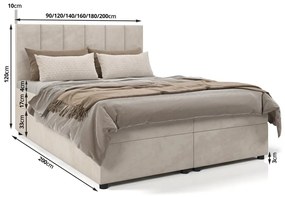 Hotelová posteľ DELTA 1 - 120x200, béžová