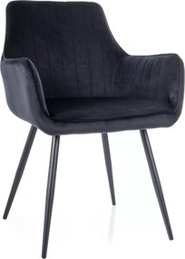 SI Jablkový zamatový stolička čierna