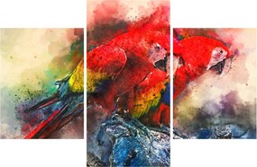 Obraz červených papagájov ara (90x60 cm)