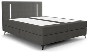 Manželská posteľ 200 cm Ortega Comfort (tmavosivá) (s roštom a matracom, s úl. priestorom) (s LED osvetlením). Vlastná spoľahlivá doprava až k Vám domov. 1082754