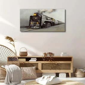 Obraz canvas Vlaku dymové hmly