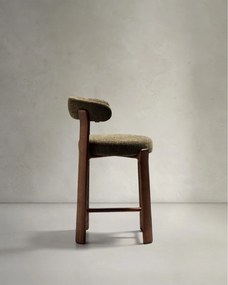 Zelená/v tmavo prírodnej farbe barová stolička z jaseňového dreva (výška sedadla 65 cm) Granite – Kave Home