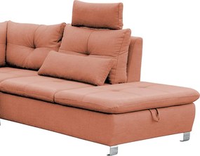 Sedacia súprava Madeira 3A, lososová látka, tvar pravé U