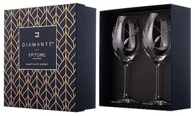 Diamante Swarovski Poháre na víno Hearts 360 ml, 2 ks