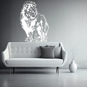 Veselá Stena Samolepka Pózujúci lev Farba: bílá, Veľkosť: 60 x 87 cm
