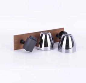 Globo 54307-2W - Nástenné bodové svietidlo CLAUDE 2xE14/40W/230V čierna/drevo