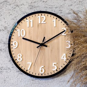 Bambusové nástěnné hodiny Diana 30 cm hnědé/černé