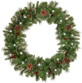 Tutumi - Vianočný veniec okrúhly LED 60cm 311427, CHR-06524