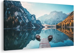 Obraz - Lode na jazere Braies (90x60 cm)