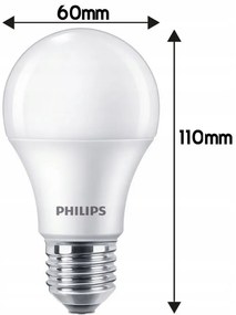 2x LED žiarovka Philips E27 - 4,9 W - 470lm - 4000K