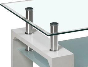 Konferenčný stolík Bolero, biely/sklo