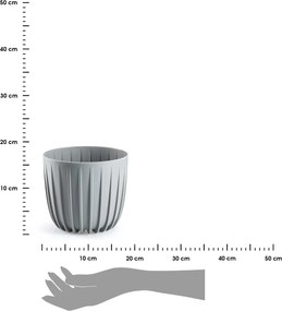 Květináč STRIPPED 17,8x15,6 cm šedý