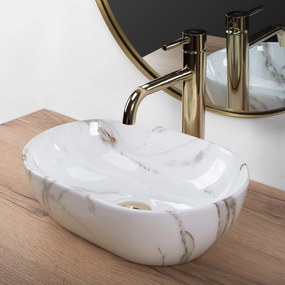 Rea Amelia, umývadlo na dosku 380x260x120mm, imitácia kameňa Shiny Aiax, REA-U9107