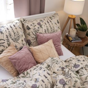 Francúzske bavlnené obliečky Renforcé - Herbár béžové