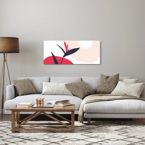 Obraz - Ružová florálna abstrakcia N⁰1 (120x50 cm)