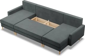 Sedacia súprava BLANK Elegant v tvare U tmavosivá