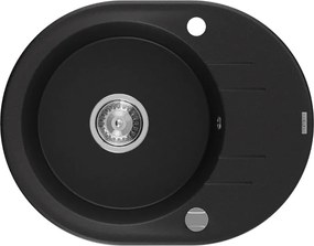 Mexen Kevin, granitový drez 586x458x190 mm, 1-komorový, čierna, 6517581005-77