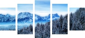 5-dielny obraz zamrznuté hory