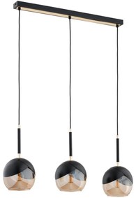 Luster na lanku MILTONA 3xE27/60W/230V čierna/béžová