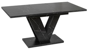 JAKS Jedálenský stôl Clark 120 cm čierny mramor glamour