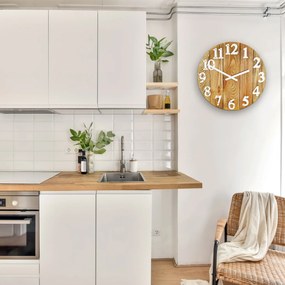 Dřevěné nástěnné hodiny Patron 40 cm hnědé/bílé