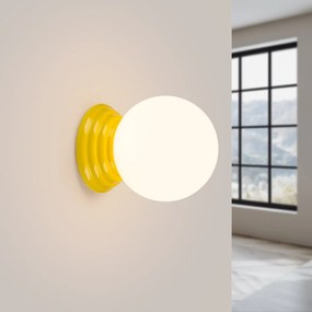 Nástenné svietidlo Zori, 1x biele sklenené tienidlo, y