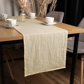 Biante Ľanový behúň na stôl LEN-016 Svetlo žltobéžový 20x120 cm