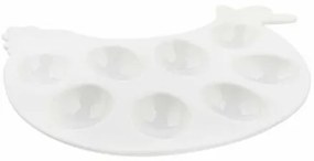 Florina Porcelánový tanier na vajíčka Sliepočka, 26,5 x 20,5 x 2 cm