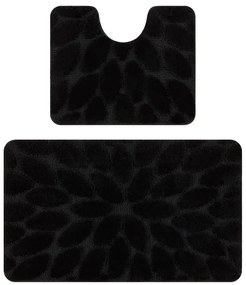 Sada kúpeľňových koberčekov SUPREME STONES kamienky, čierna