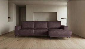 Tmavohnedá rohová pohovka z imitácie kože (pravý roh) Copenhagen – Scandic