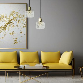 Závesné svietidlo Lumi, 1x transparentné akrylové tienidlo, b/g