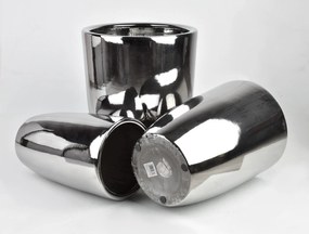 Sada 3 ks keramických květináčů NEVA SILVER XVI stříbrná