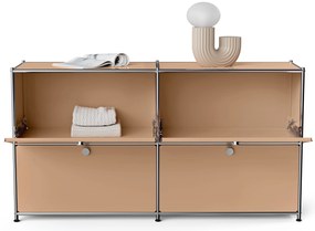 Vysoký kovový regál »CN3« so 4 výklopnými priečinkami, karamelový