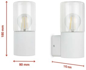 Briloner 320506TF - Vonkajšie nástenné svietidlo 1xE27/12W/230V IP44 biela