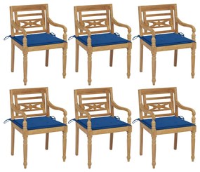 Batavia stoličky s podložkami 6 ks tíkový masív 3073332