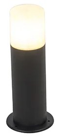 Stojaca vonkajšia lampa čierna s opálovým tienidlom bielym 30 cm IP44 - Odense