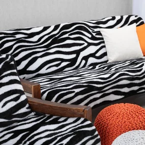 Prikrývky na pohovku a kreslá ZEBRA 3+1+1