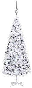 Umelý vianočný stromček s LED a súpravou gulí biely 500 cm 3077889