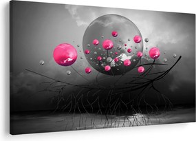 Obraz ružových abstraktných gulí (90x60 cm)