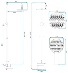 REA-P2400 - Sprchová súprava s batériou AVALON, brúsené zlato