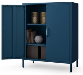 Skrinka do obývačky s policami VITO, 800 x 1015 x 400 mm, Modern: tmavomodrá farba